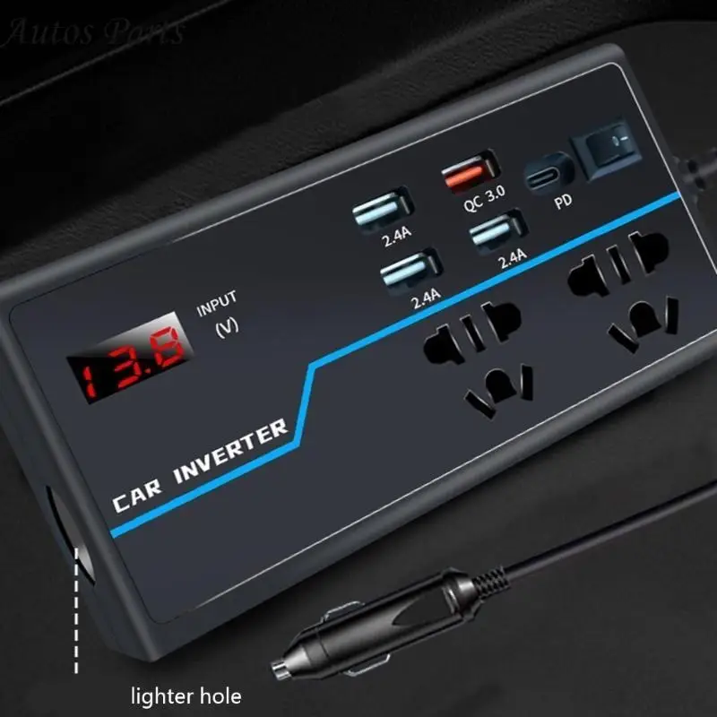 57BA High Efficiency Auto Inverter 12V/24V To 110V/220V Inverter for Multiple Devices