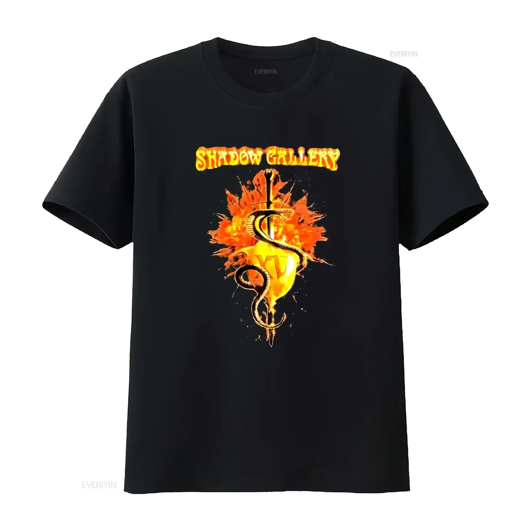 Shadow Gallery XV 2013 Progressive Prog Metal Band Flame Snake Sword T Shirt vintage Washed Unisex graphic