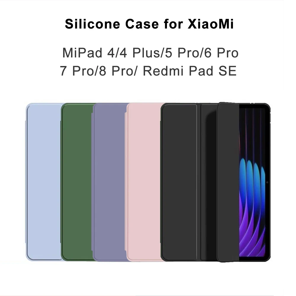 For Xiaomi Mi Pad 7 8 Smart Case 11.2 inch Tablet Silicon PU Flip Cover MIPAD 4 5 6 Case 11 Redmi Pad SE Full Protector Sleeve