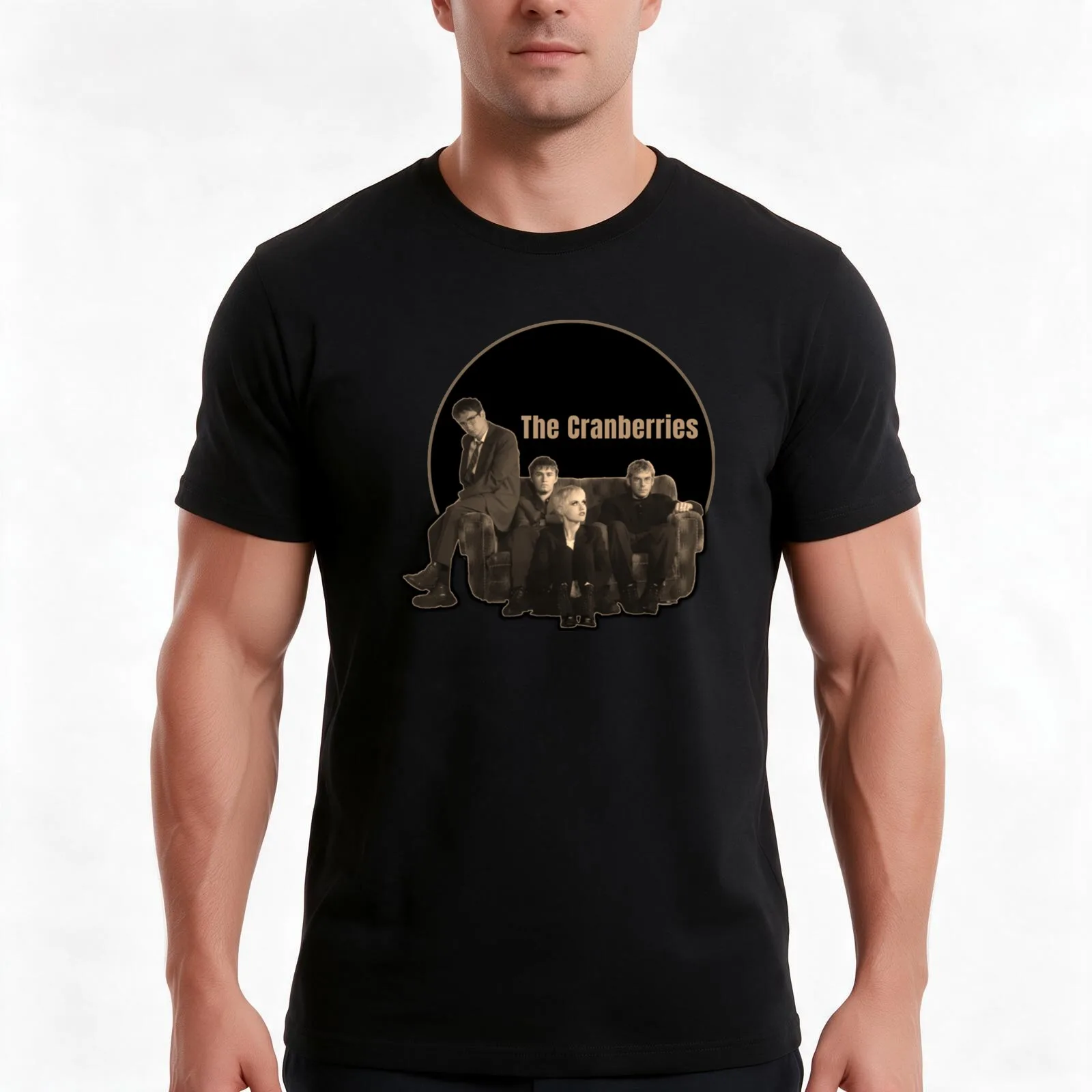 Cranberries brown T-Shirt, Summer Casual Cotton Tee, Oversized Streetwear Tops, Vintage Graphic Print, Loose Fit Short Sleeve