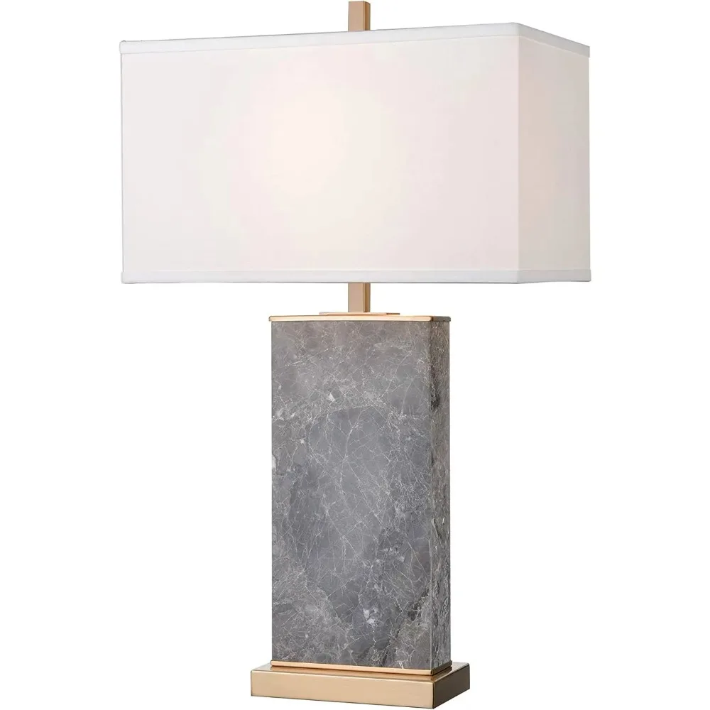 Modern European Grey Marble Table Lamp with Stepless Dimming Light Emitting Diode Bulbs