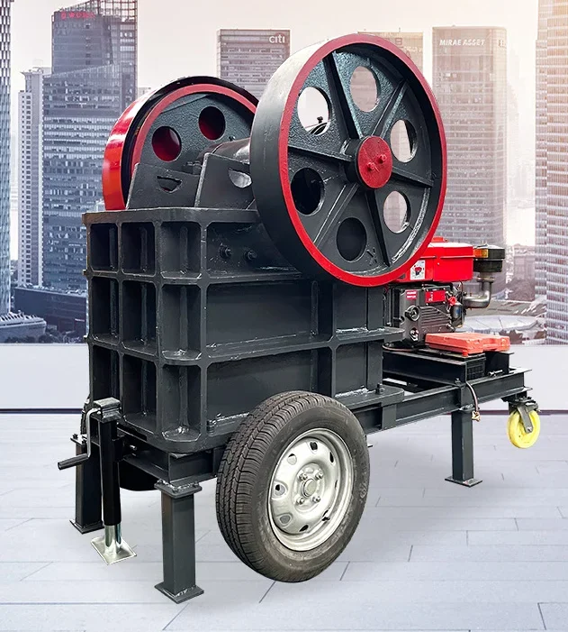 Small mobile jaw crusher universal rock river stone jaw crusher machine with diesel engine price