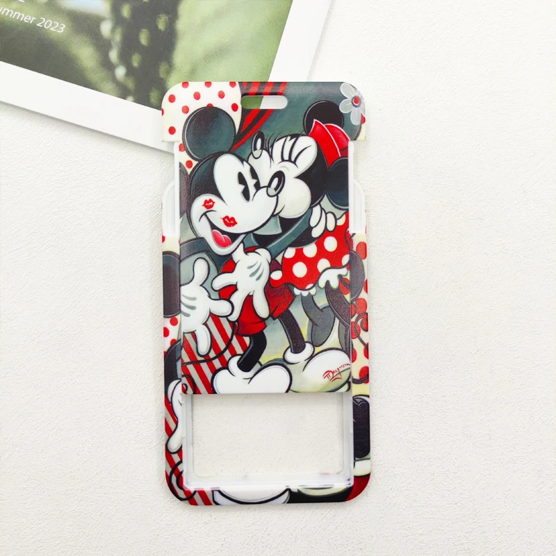 อะนิเมะ Disney Mickey Mouse การ์ดนักเรียน Campus การ์ด Mickey Minnie เมาส์ Stitch แขวนผู้ถือ Lanyard ID Card Case
