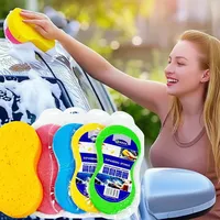 2-5Pcs High-density Household Cleaning Sponges Large Honeycomb 8-shaped Car Washing Sponge Kitchen Bathroom Foam Cleaning Tools