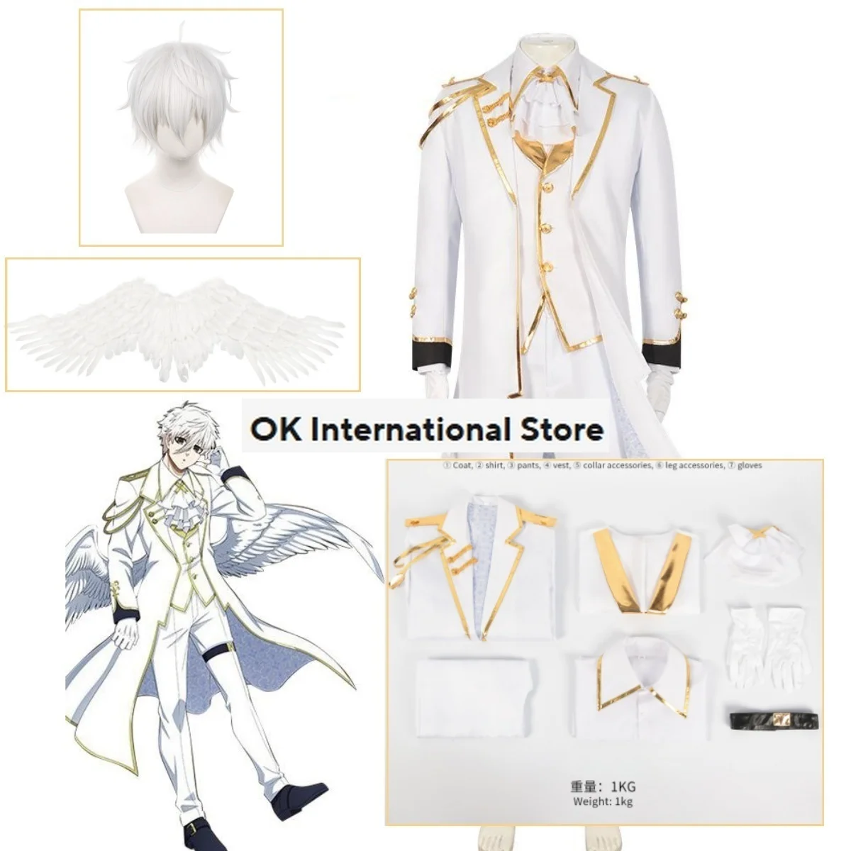 Anime Blue Lock Nagi Seishirou Team White Uniform Cosplay Costume Bachira Meguru Wig Men's Handsome Suit