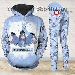 2024 New Disney Eeyore 3D Hoodie Women's Hoodie Yoga Pants Set Y2k Yoga Leggings Hoodie Fashion Sports Suit