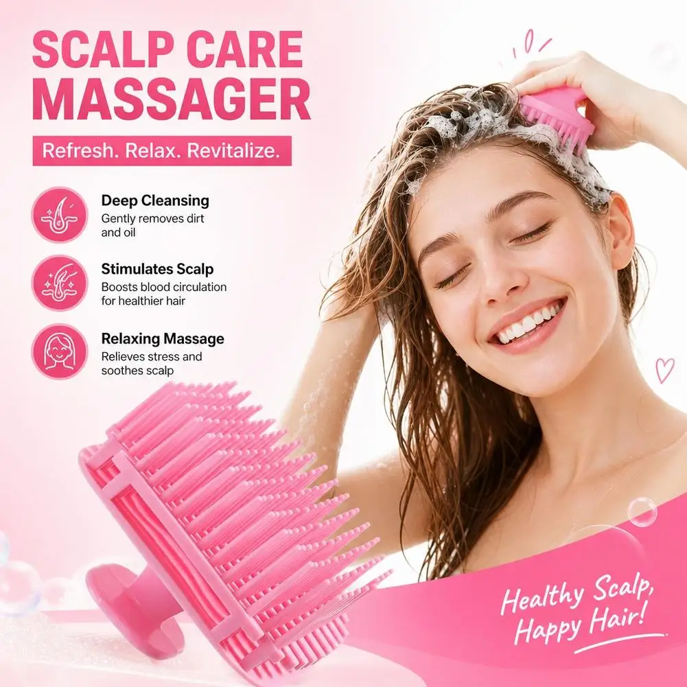 1pcs Shampoo Head Scalp Silicone Massage Brush Bath Skin Soft Washing Comb Hair Cleaning Brush Salon Beauty Health Barber Tools