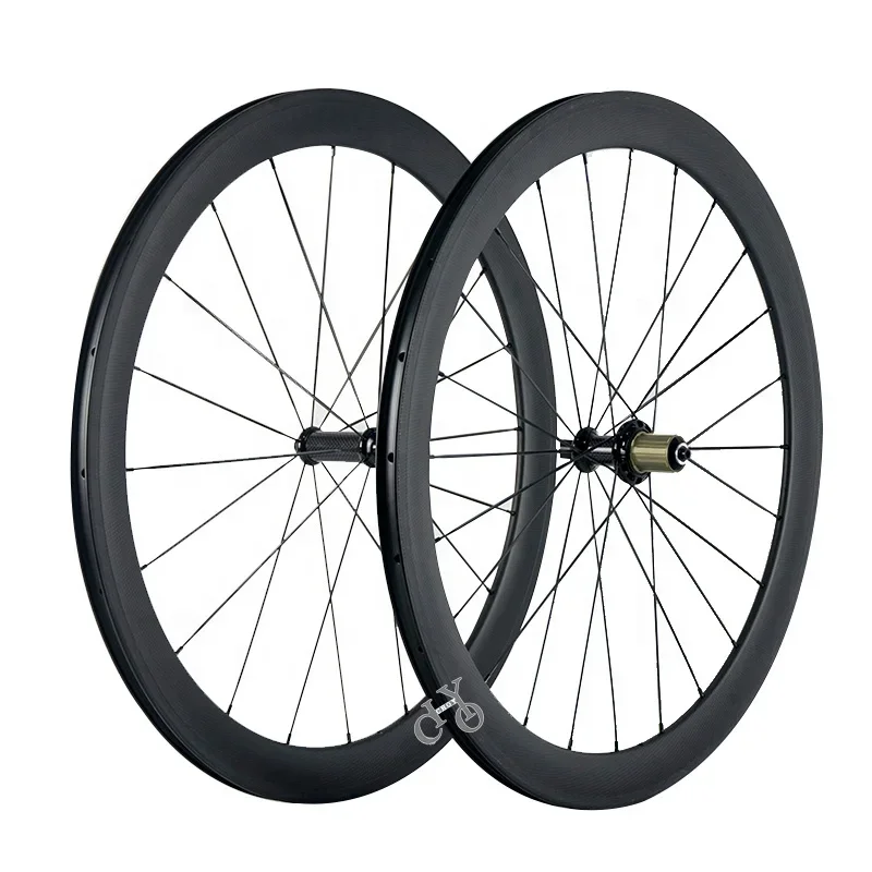 700c Road Bike Wheelset 50mm Clincher Carbon Fiber Wheel Set 25mm Wide Rim Brake Cycling Bicycle Wheels