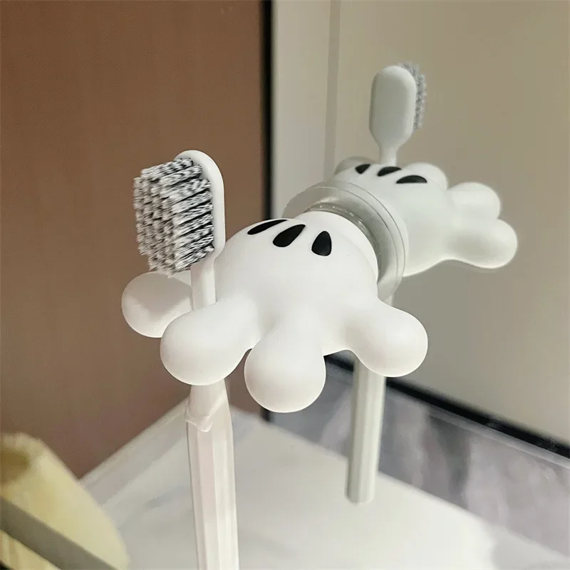 Disney Mickey Mouse Toothbrush Holder Cartoon Anime Toothbrush Stand PVC Suction Cup Bathroom Storage Accessories kids Gifts Toy