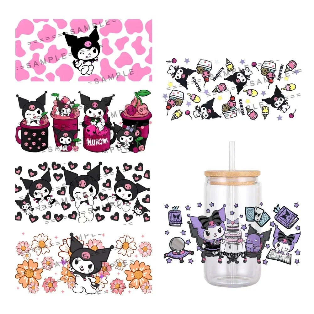 Mini Sanrio Cartoon UV DTF Transfer Sticker Kuromi My Melody Wraps For 16oz Cups Bottles