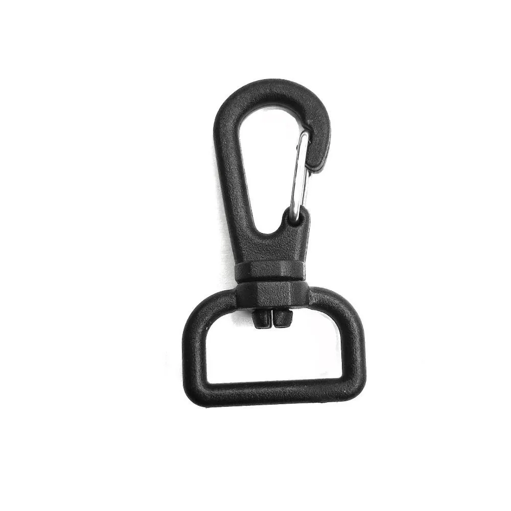 10pcs 16/20mm Rotating Swivel Snap Hook Buckle Plastic Black Backpack Webbing Carabiner Waterproof