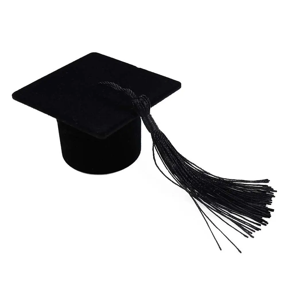 Simple Travel Solid Color Velvet Small Earrings Jewelry Storage Bachelor Cap  Ring Box Mini Ring Box Jewelry Display Case