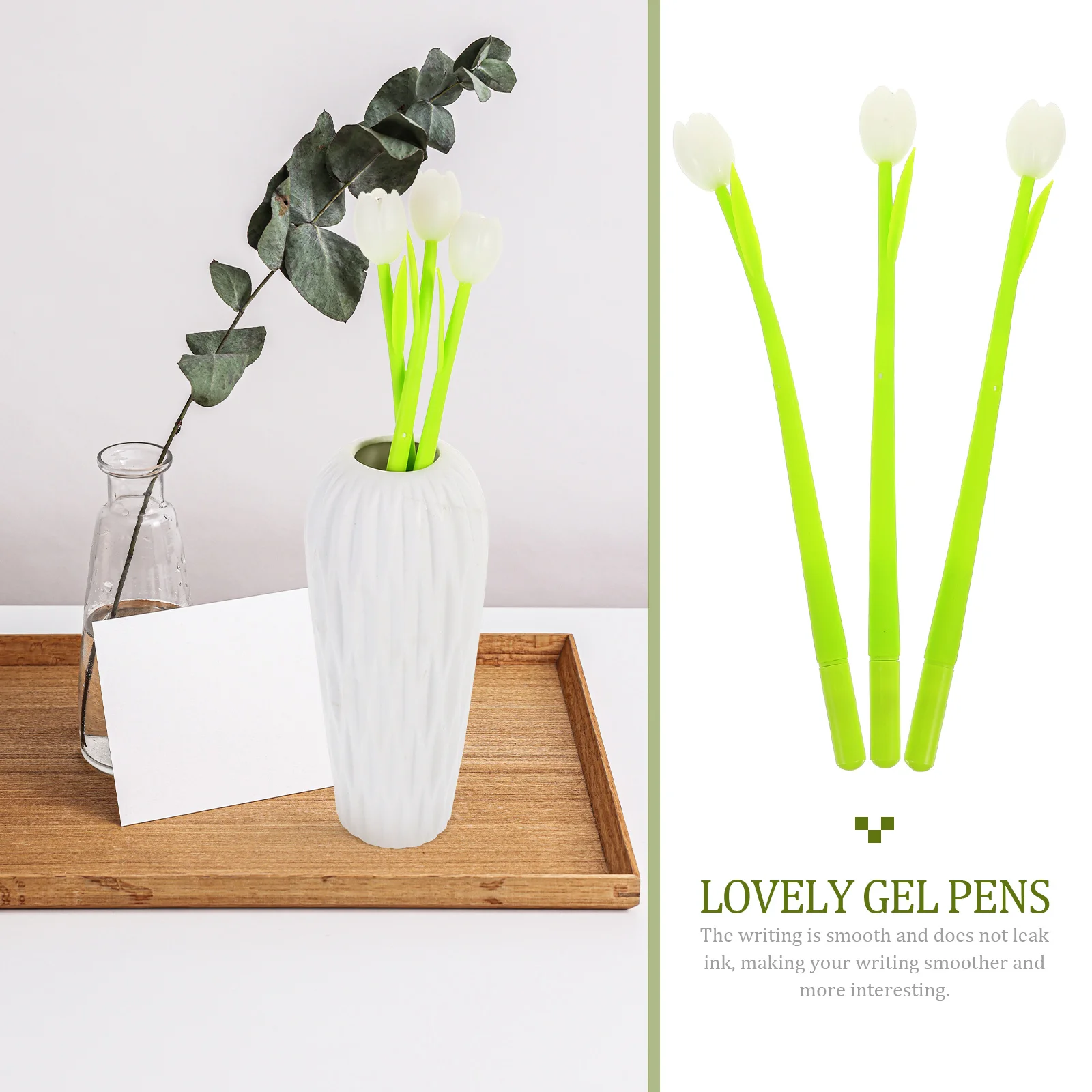 

3pcs Succulent Gel Pen Fine Tip Smooth Swing Design Mini Writing Pen Cute Leakproof Fun Pens for Kids Students Office