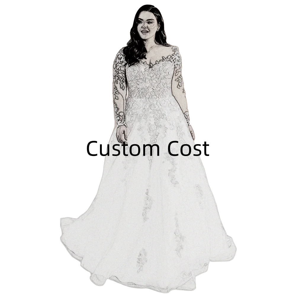 Lace Wedding Dresses Plus Size Elegant Appliques Vestido De Noiva Long Sleeves Scoop A Line Vestidos De Novia