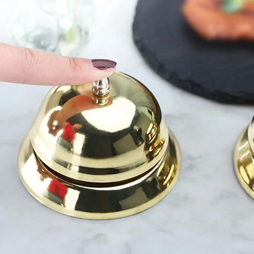 2Pcs Call Bell Reception Hand Pressing Restaurant Service Bells Metal Desktop Game Answer Ring Bell Bells Game Answering Devices