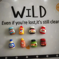 8PCS Seasoning Bottle Refrigerator Magnets Kawaii Cartoon Food Fridge Magnets Cute Decorative Magnets Locker Cabinet Accessories