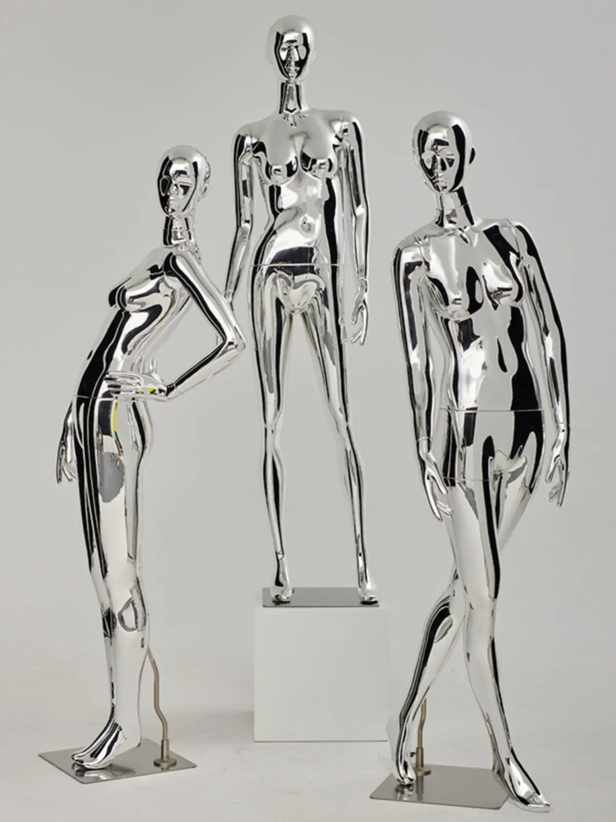 Electroplating silver clothing store model props female model display rack full body high-end window wedding dress underwear