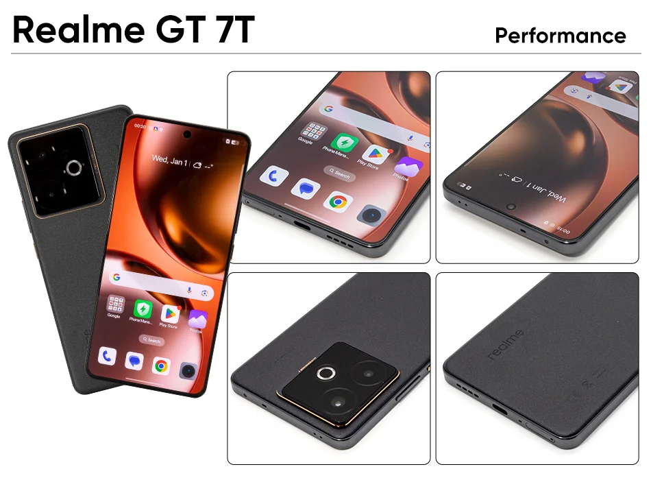Realme Gt 7t 5g Smartphone New Mediatek 8400-Max, 7000 Mah Titan Battery, 120W Ultra-Fast Charging and 6.8-Inch 120Hz Display. Global Version