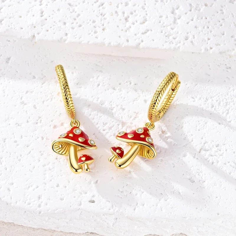 Ladybug Teardrop Crystal Dangle Original Silver Plated Earring White for Women's Earrings Anniversary Jewelry Delicate Fine Gift