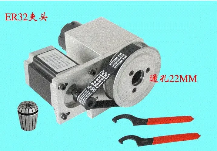 CNC Rotational Hollow Shaft 4th Axis Router Rotational ER32 3-20mm Chuck