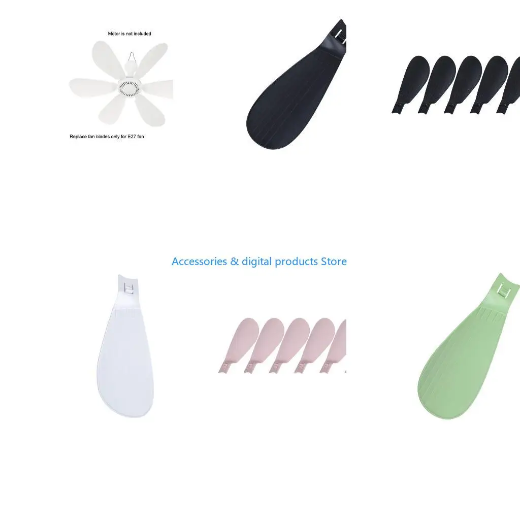 77JD 6Pcs ABS Replacement Blade For E27 Ceiling Fan Light Indoor Ceiling Fan E27 Screw Mouth Household Electric Fan