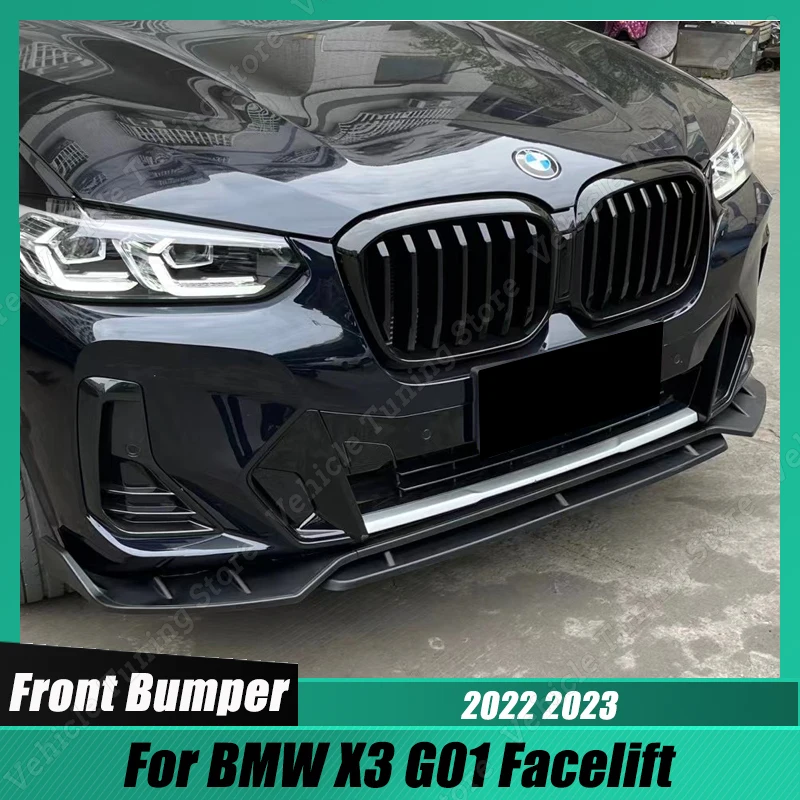 

Gloss Black Front Bumper Splitter Lip Spoiler Diffuser For BMW X3 G01 Facelift 2022 2023 Tuning Bodykits Cover Car Accessories