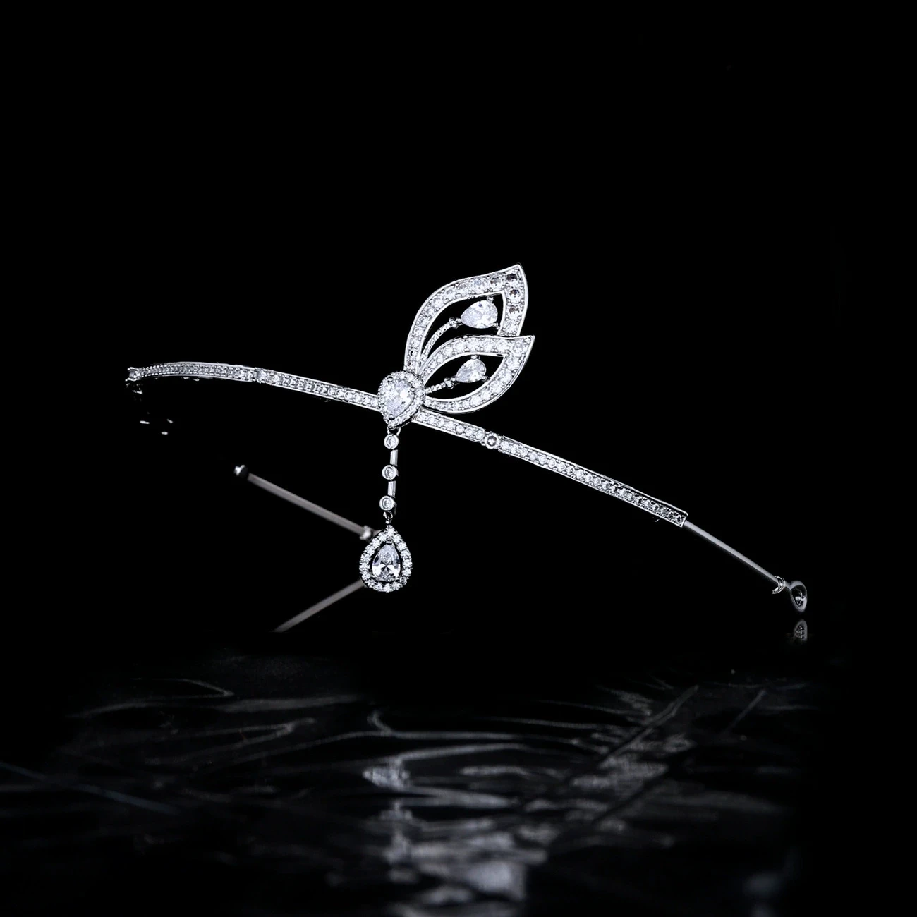Korean Style Butterfly Hair Accessories Simple Tassel Bride Wedding Crown for Portrait Birthday Princess Accessory