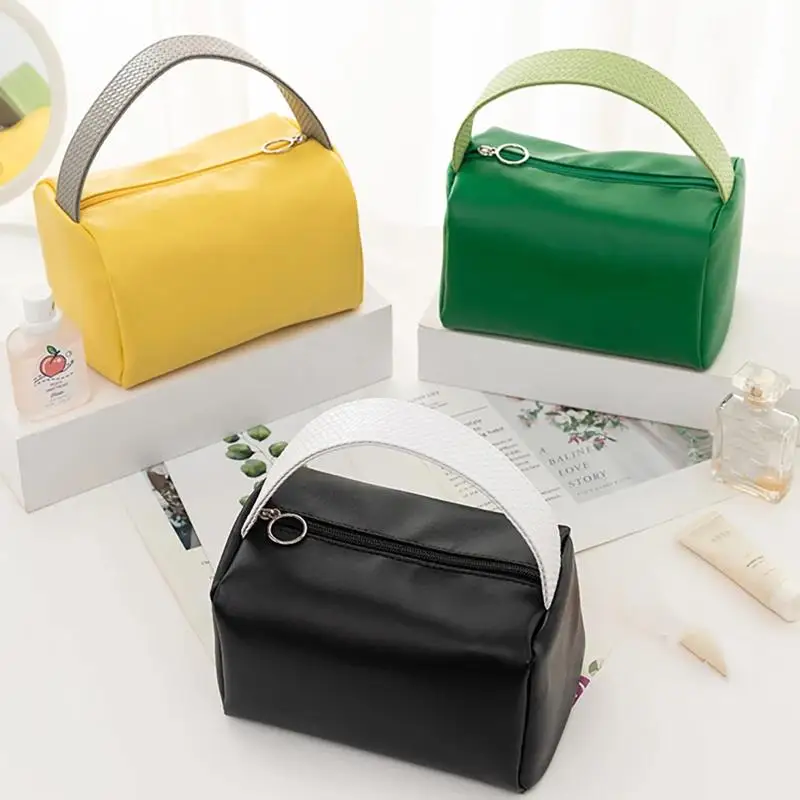 New Cosmetic Bag PU Pillow Makeup Pouch Women's Large-Capacity Storage Organizer Multifunctional Travel Toiletry Kit Handbag