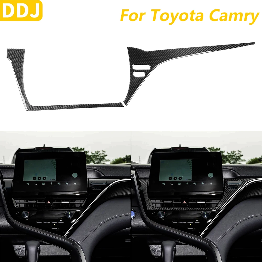 

Real Soft Carbon Fiber Central Control Air Conditioning Vent Surround Trim Cover For Toyota Camry 2018-2024 Interior Accessories