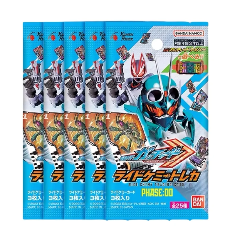 Bandai Original Kamen Rider Gotchard Ride Chemy Trading Card Phase 00 01 02 Change Card Supplement Pack Anime Toy Gifts