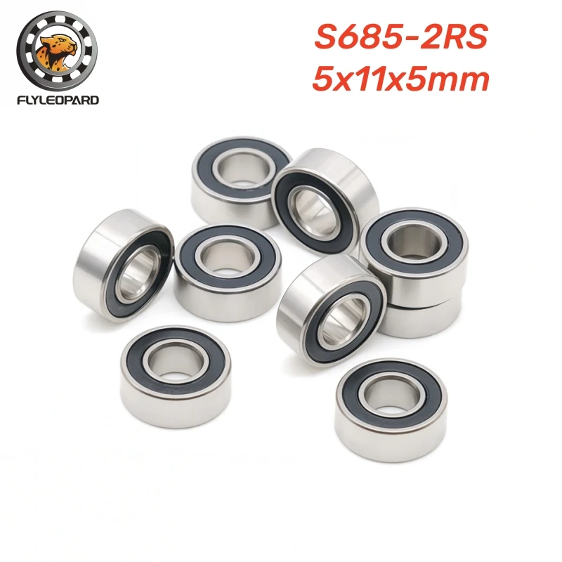 10pcs S688-2RS Bearing 8x16x5mm Rubber Sealed 440C Stainless Steel Bearing SMR63 SMR105 SMR115 SMR148 S608 S623 S6900 S6800 2RS