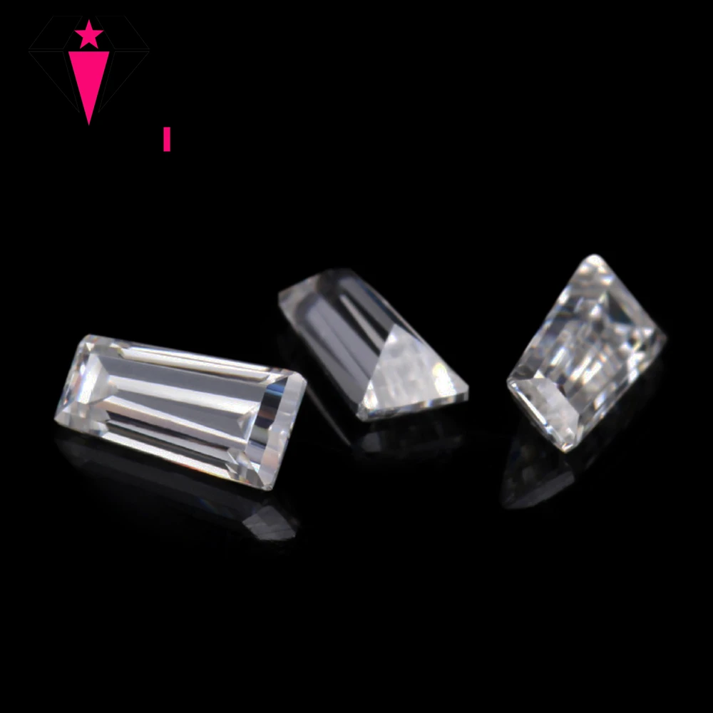 LOUTACI tamaño pequeño 0,2-0,6 quilates forma trapezoidal DEFGH anillos asequibles de moissanita únicos tiendas que venden corte Baguette cónico