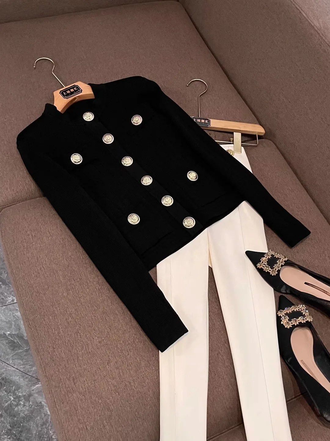 

Вязаный открытый кардиган с мягкой подкладкой Long Sve round Ne Double ket Зимняя модная верхняя одежда для женщин