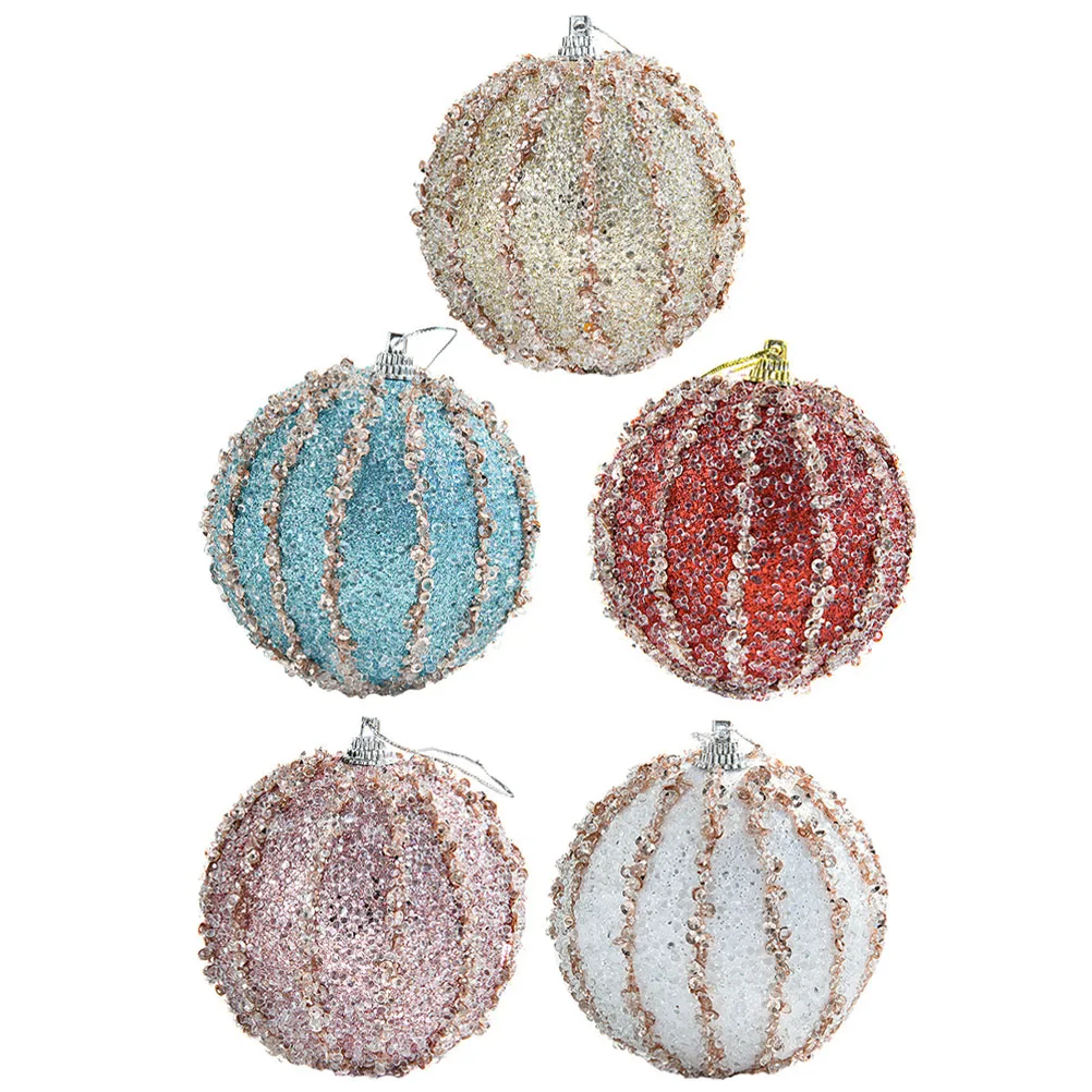 

5Pcs Xmas Tree Balls Ornament Lightweight Safe Use Party Props Supplies Christmas Decor Gift Christmas Tree Hanging Ornaments