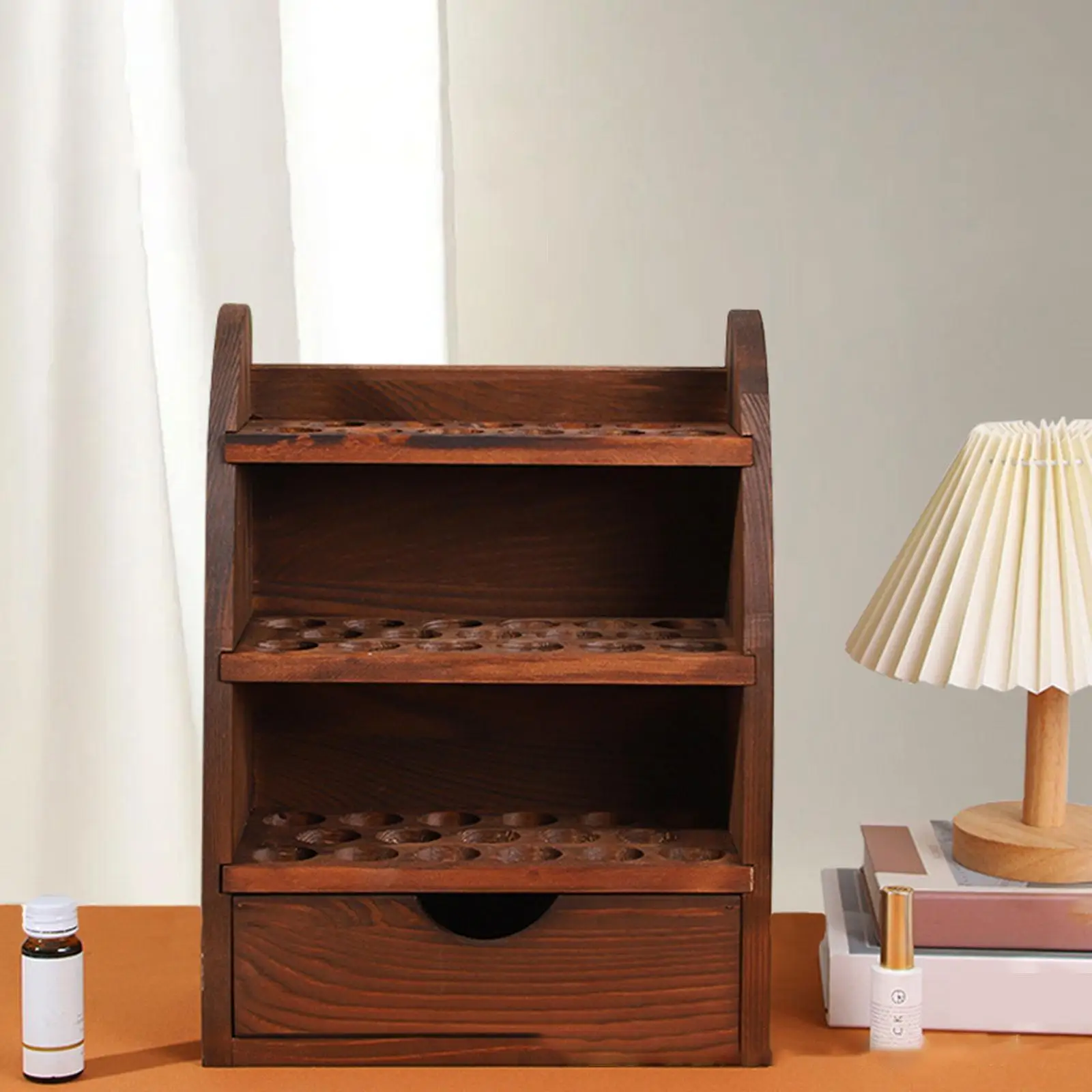

Wooden Essential Oil Display Holder Cosmetic Shelf for Woman Birthday Gifts
