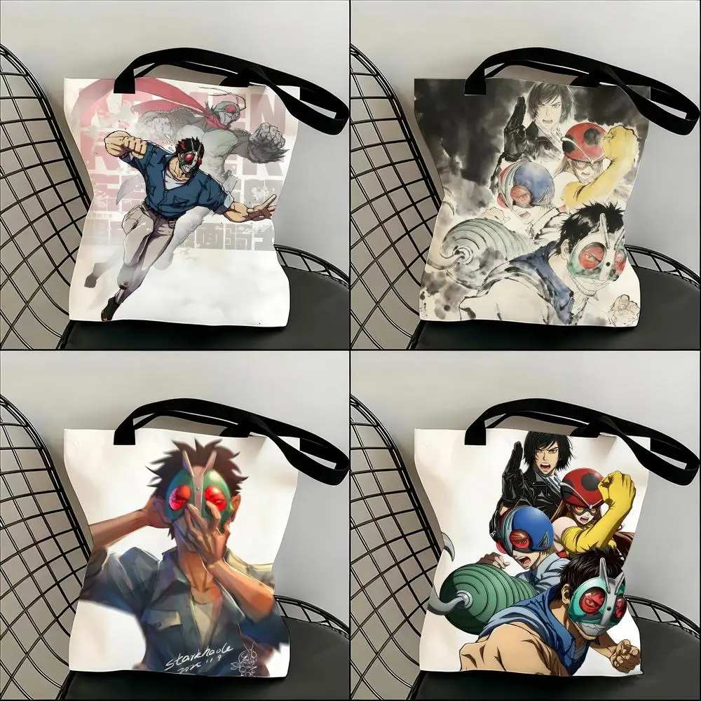 

Tojima Wants to Be a Kamen Rider Storage Bags Lightweight Canvas Shoulder Shopper Fashionable Eco Multi Use Tote with Large Capa