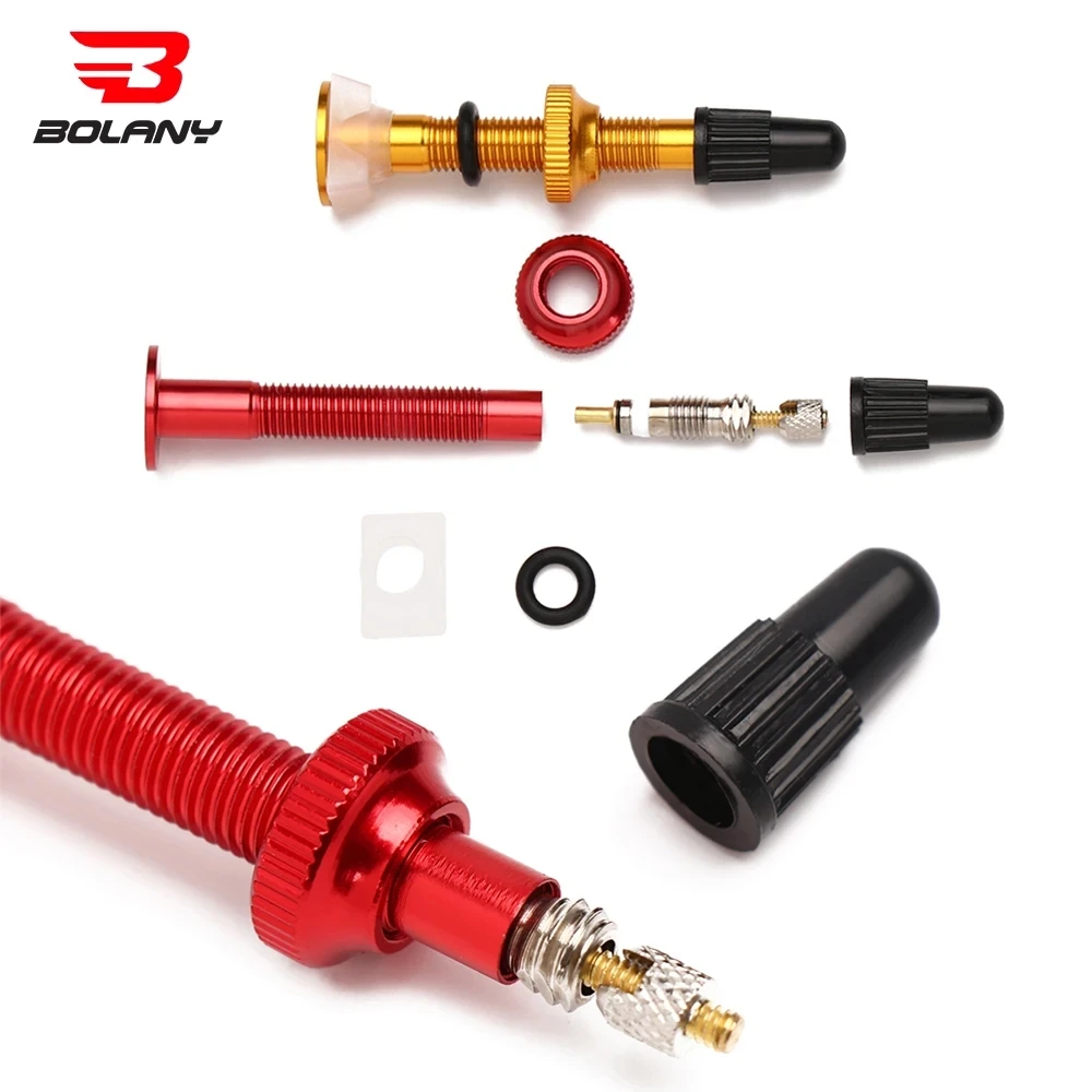 BOLANY 1 Pair of Mountain Bike Vacuum Air Nozzles 40/60MM Aluminum Alloy Road Vacuum Extended Nozzle Tubeless French Air Nozzle