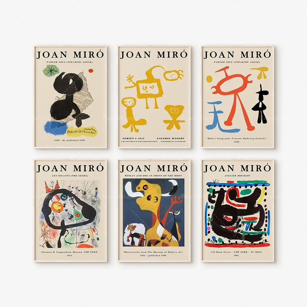 Joan Miro Print exhibition poster, Joan Miro poster, Joan Miro artwork printing canvas canvas decoration home gifts