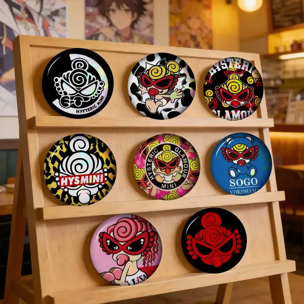 Japan Fashion H-Hysteric M-Mini Wood Cute  Pins Funny Badge Interesting Cartoon Animals Brooches Backpack Clothes Gift Accessory