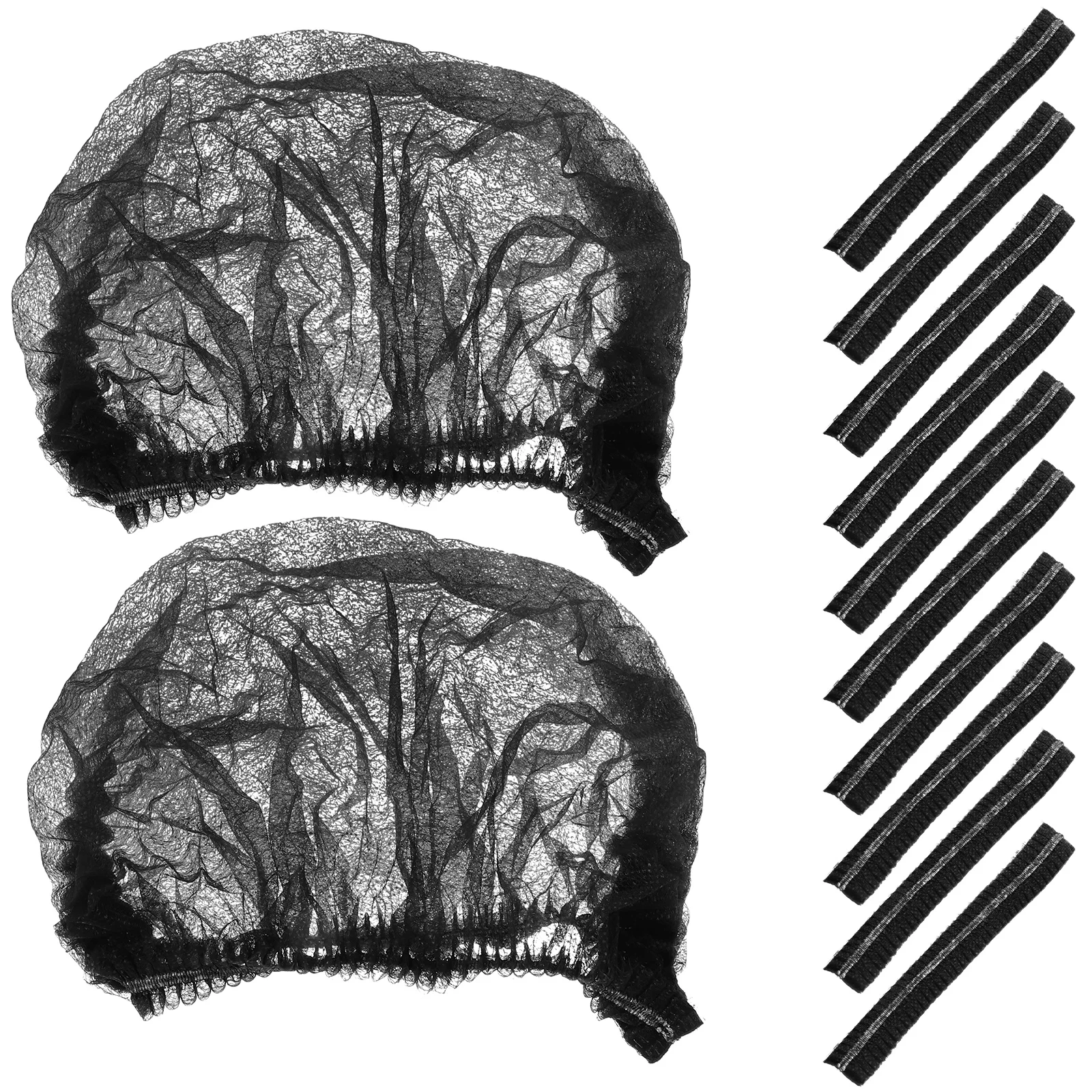 

100pcs Non Disposable Cleaning Cap Hairnets Mesh Chef Hat Disposable Mesh Hair Nets 21 Inch Black Size Home Factory Use