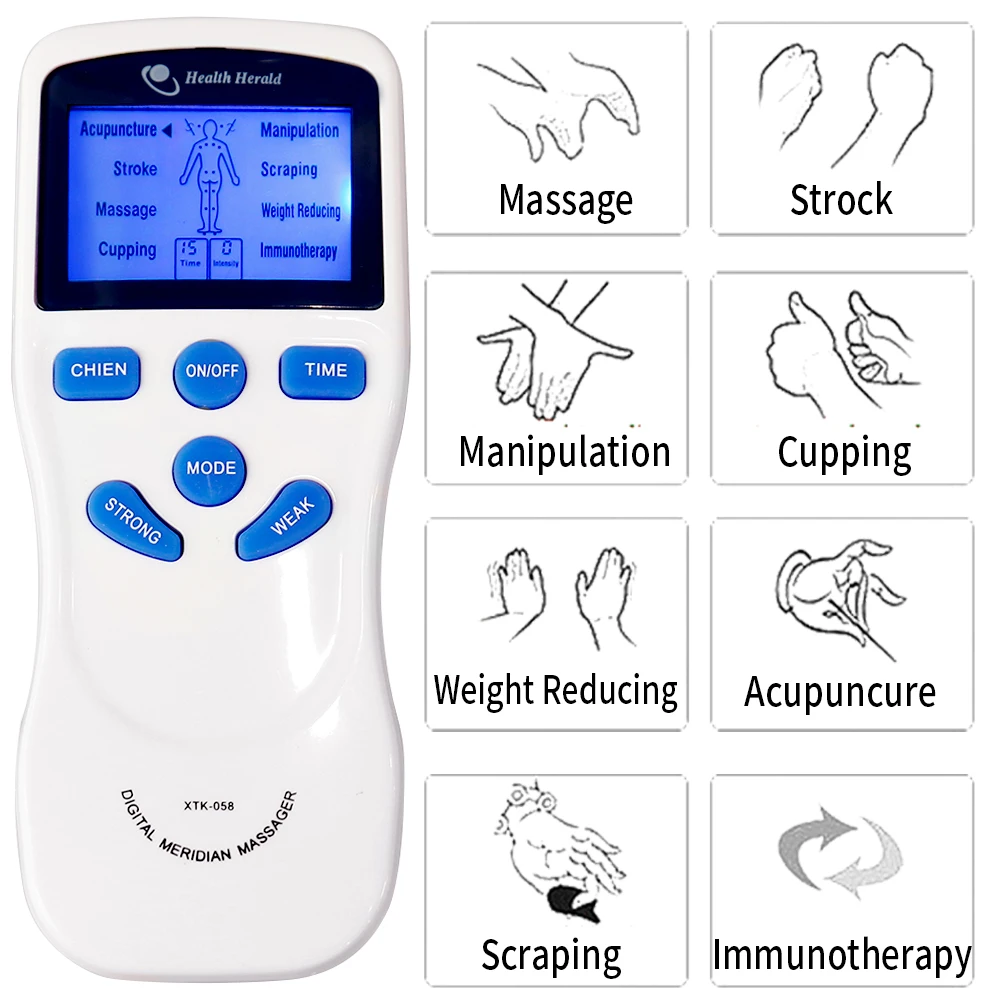 8 Modes Tens Machine Digital Therapy Electric EMS Muscle Stimulator Dual Channel Body Massage Relax Full Body Muscle Massager