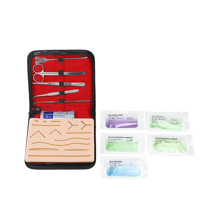 Teaching Suture Training Kit Teaching Tools Medical Instrument Scalpel Suture Needle Scissor Tool Kit