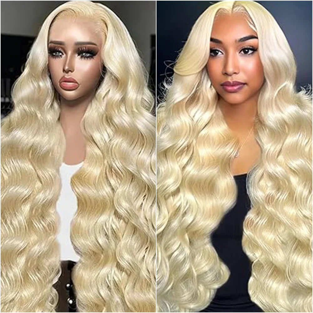 

13x4 13x6 HD Transparent Full Frontal Lace 613 Blonde Colored Straight Human Hair Wig Lace Front Wigs for Women 28 32 36 Inches