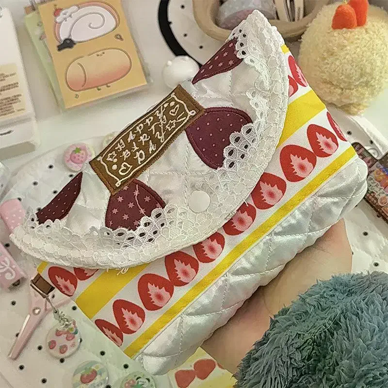 /HTF/Bolsos de mano con diseño de fresa y pastelitos Kawaii para mujer, estilo Lolita, estética Y2K, 1 unidad