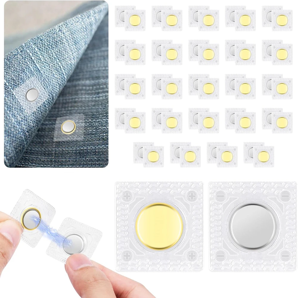 

10 Pairs Hidden Magnetic Snaps Closures for Sewing Magnets Snap Buttons Strong Magnetic Snaps for Clothing Handbag DIY Crafts