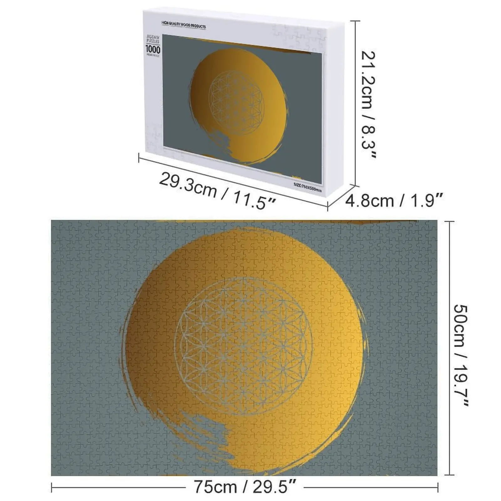 Flor da vida quebra-cabeça presente personalizado decoração de madeira pinturas escala motores quebra-cabeça
