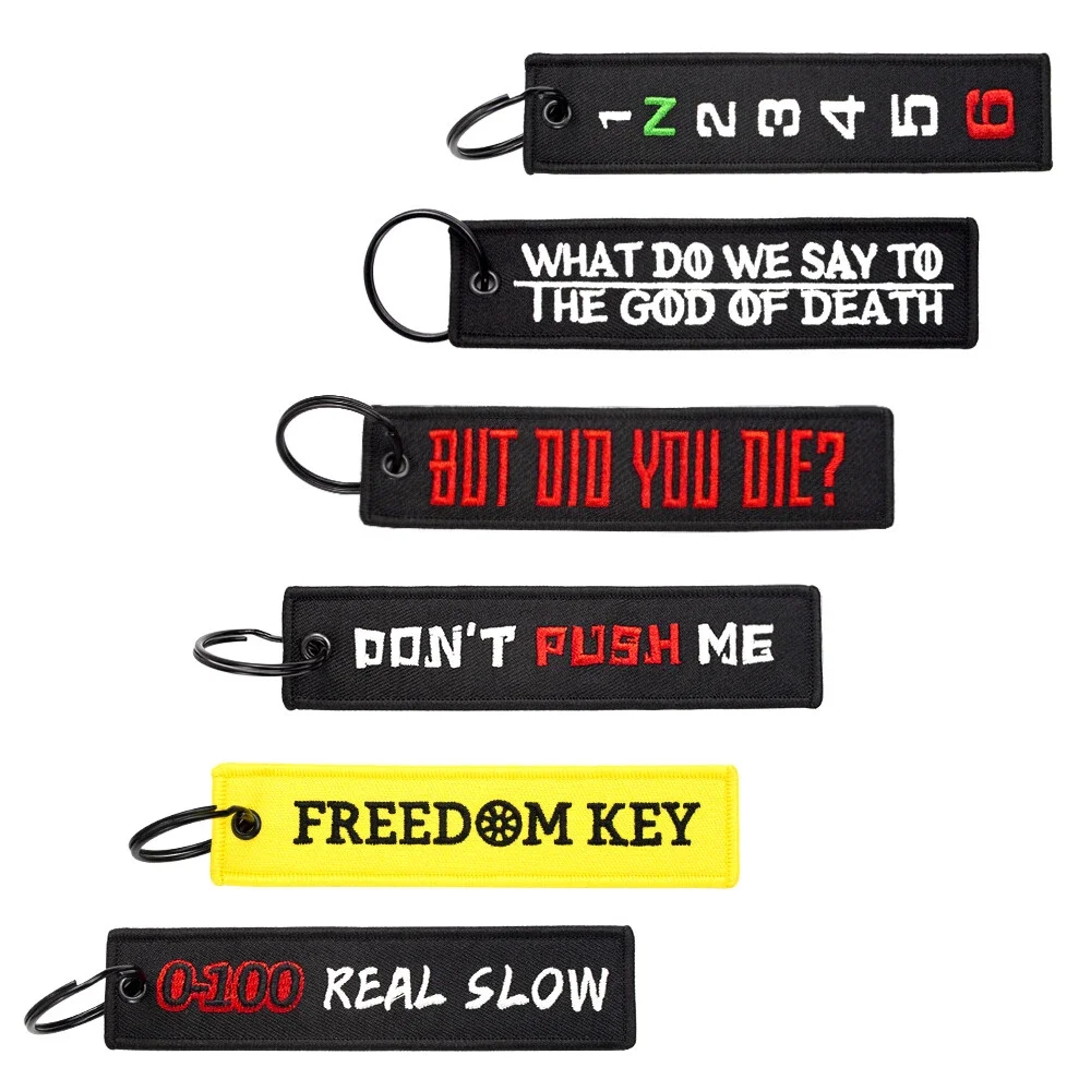 

Embroidered Key Chain Tag Car Bike Keyring Outboard Keychain Keychain, Embroidery Tag Keychain, Fob Key Ring Accessories for Car