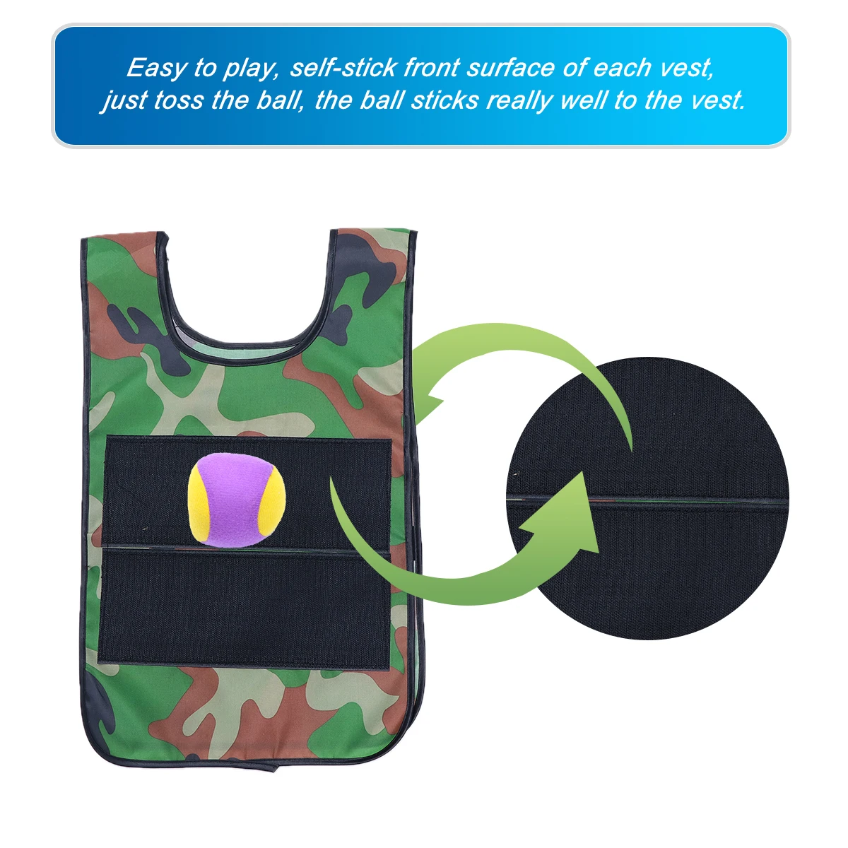 

2 Sets Sticky Ball Vest Child Balls Fabric Game Costume Props Parent Child Interaction Comfortable
