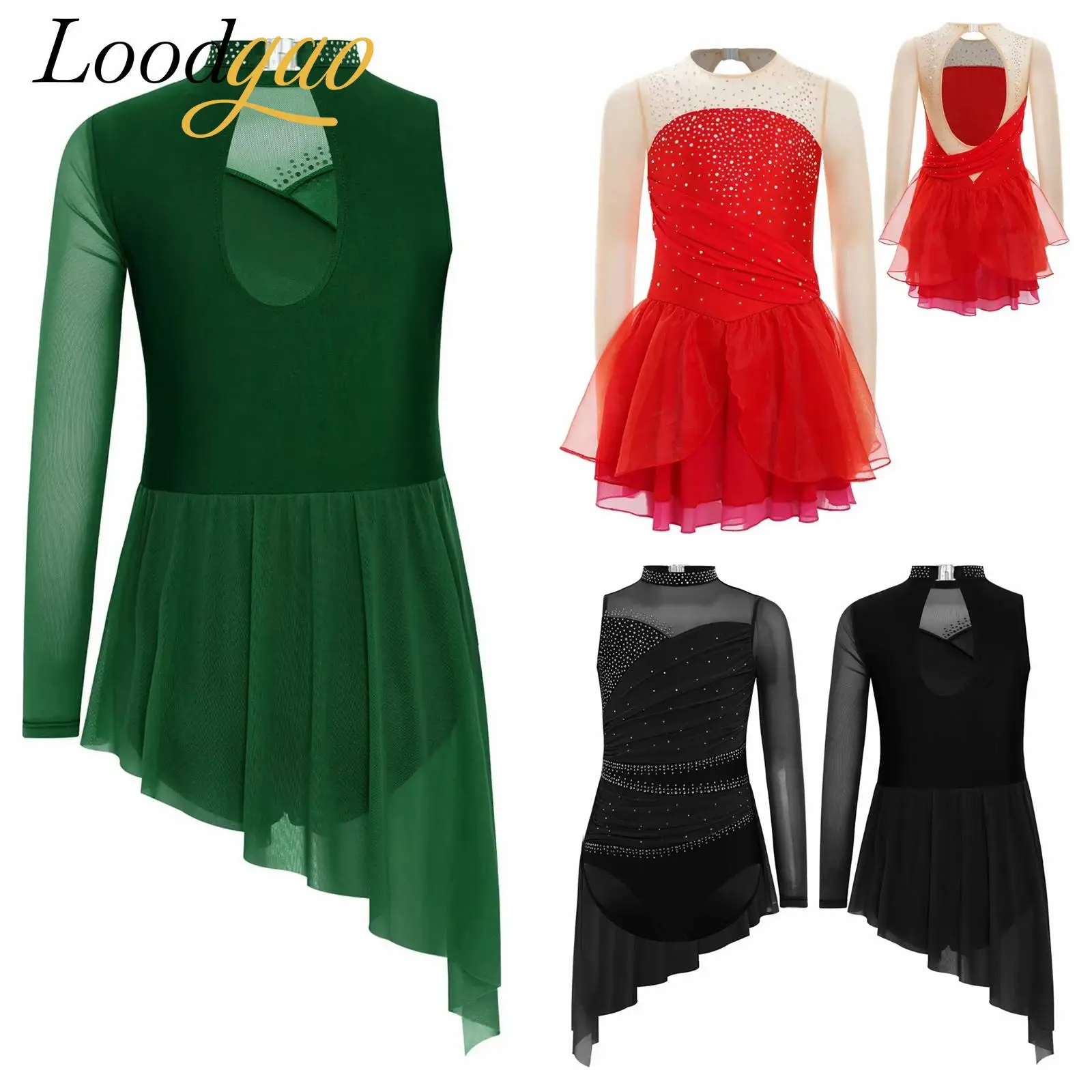 

Children's Artistic Figure Skating Dress Girls Rhythmic Gymnastics Leotard Stage Performance Dancewear Lyrical Dance Costume