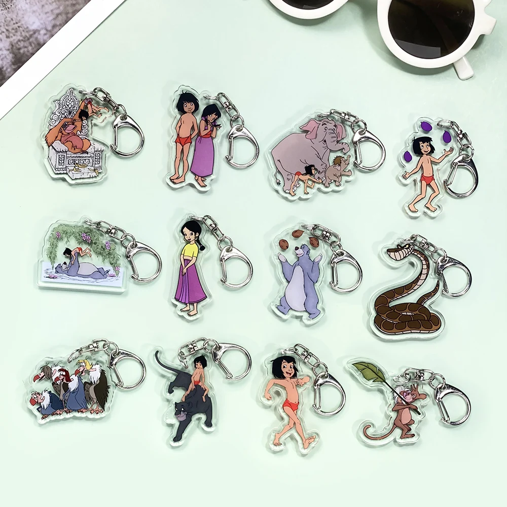 Llavero de acrílico con diseño de Mowgli de Disney, accesorios para llavero, colgante bonito para bolsa, soporte para llaves, decoración de mochila, 1/12 Uds.